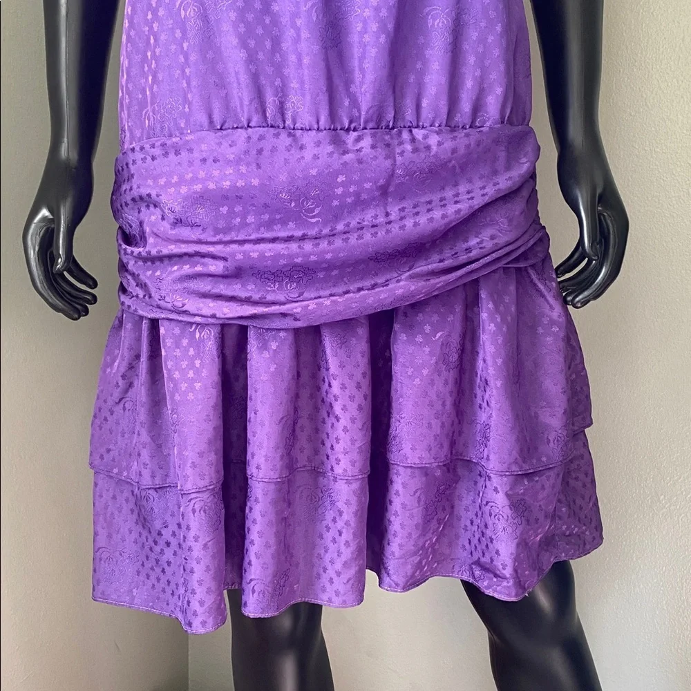 Vintage Purple Ruffle Sleeve Dress - Picture 5 of 11